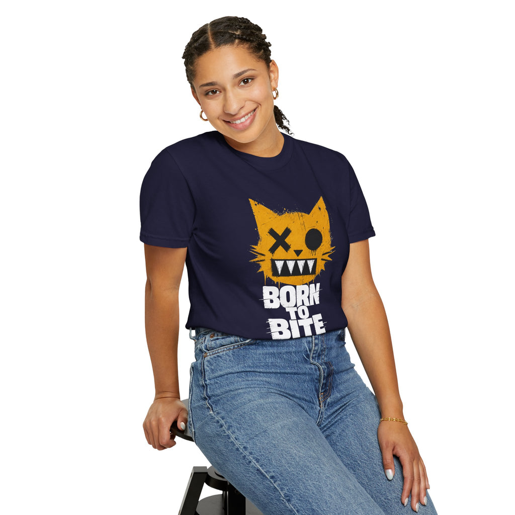 Born to Bite Cat T-Shirt — Graphic Halloween Horror Tee