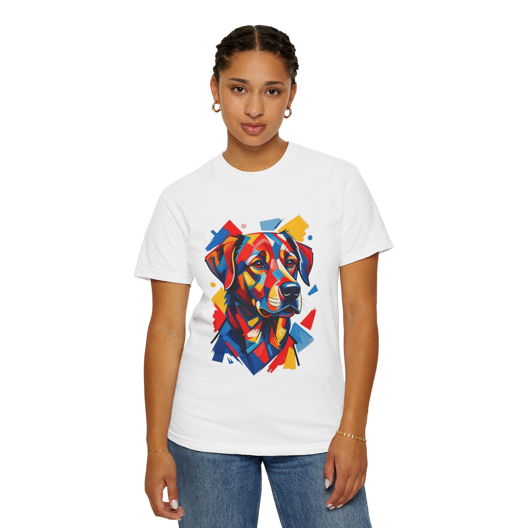 Labrador Pop-Art T-Shirt — Vibrant Multi-Color Dog Portrait