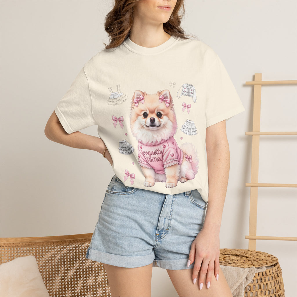 Pomeranian Coquette T-Shirt — 'coquette TikTok' Pastel Anime Dog Tee
