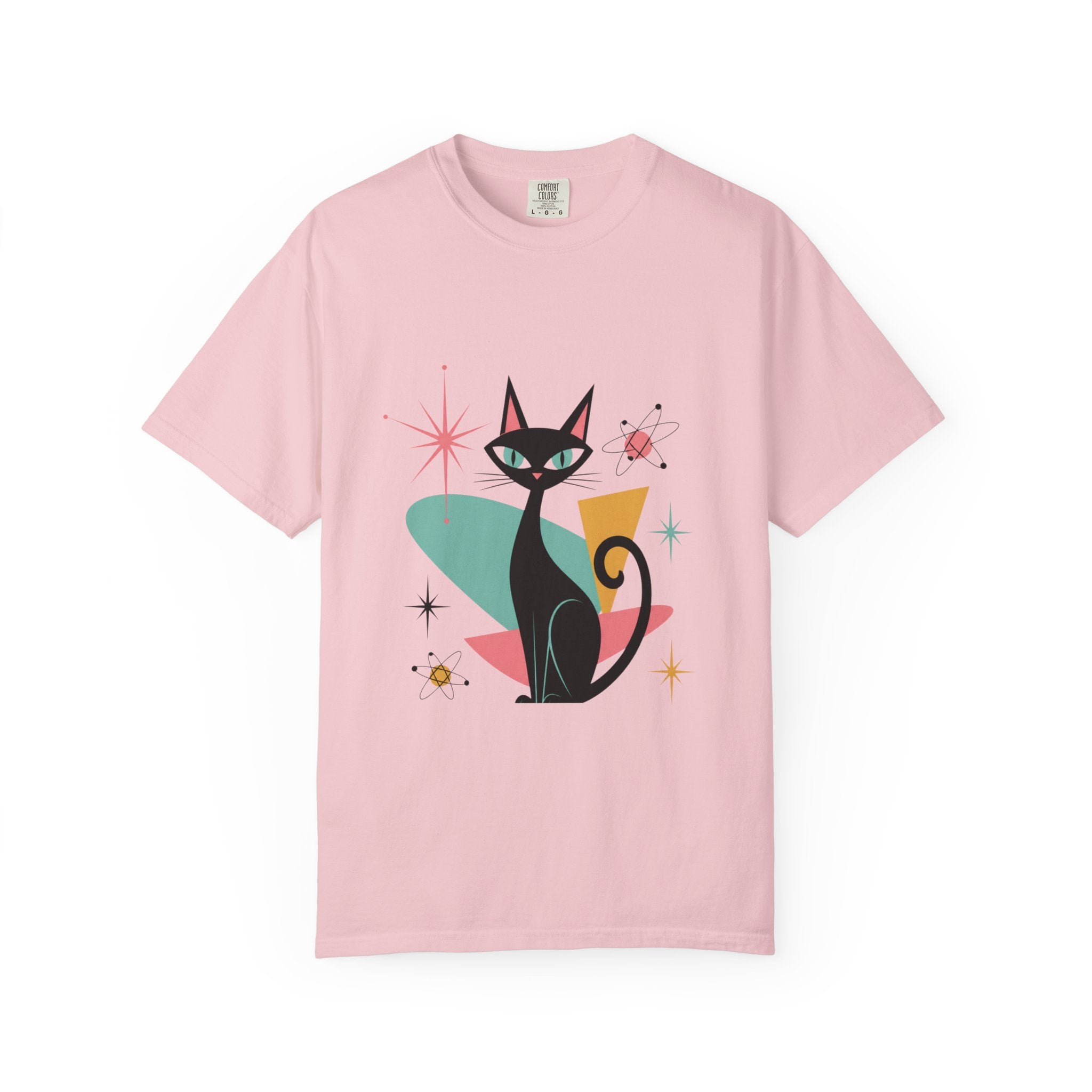 Retro Atomic Black Cat T-Shirt — 1950s Mid-Century Modern Graphic