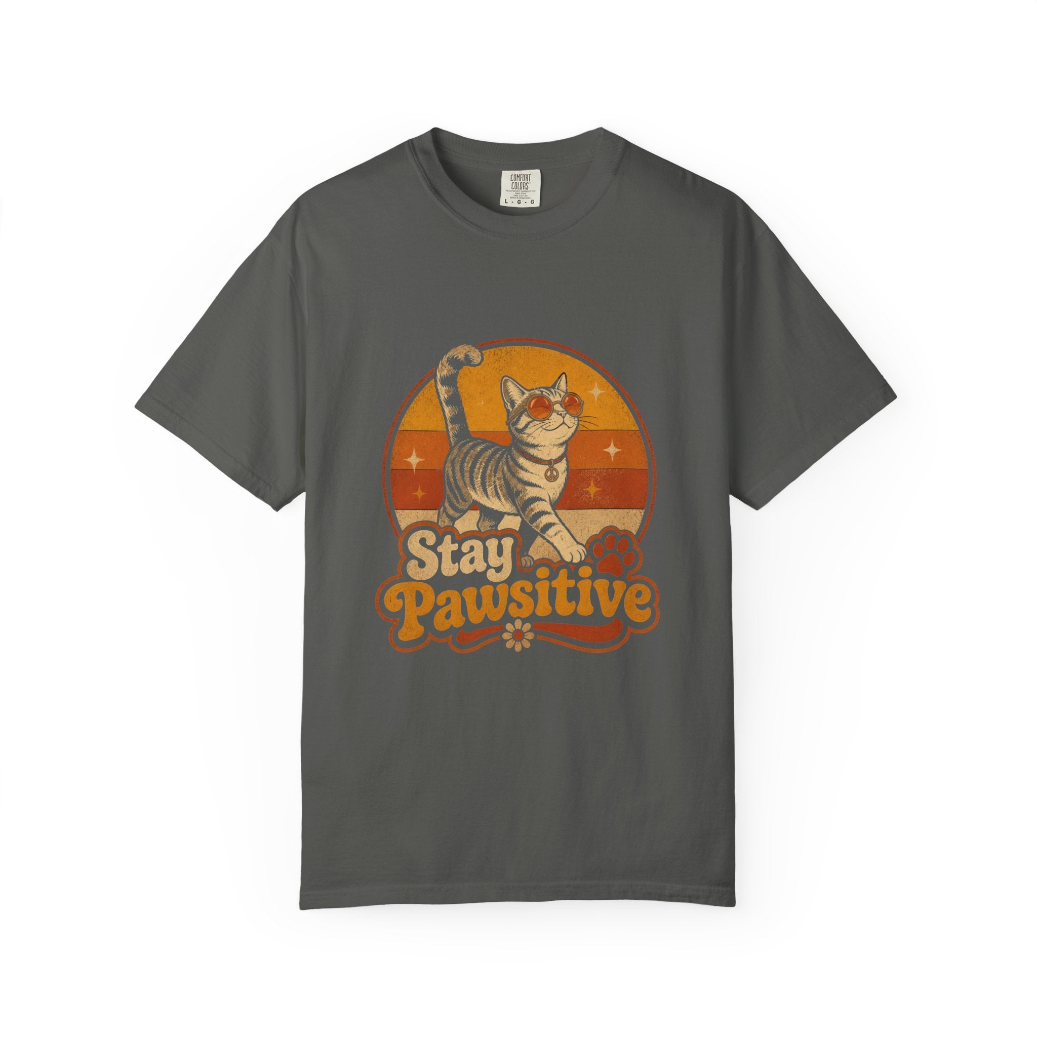 Stay Pawsitive Retro Cat T-Shirt