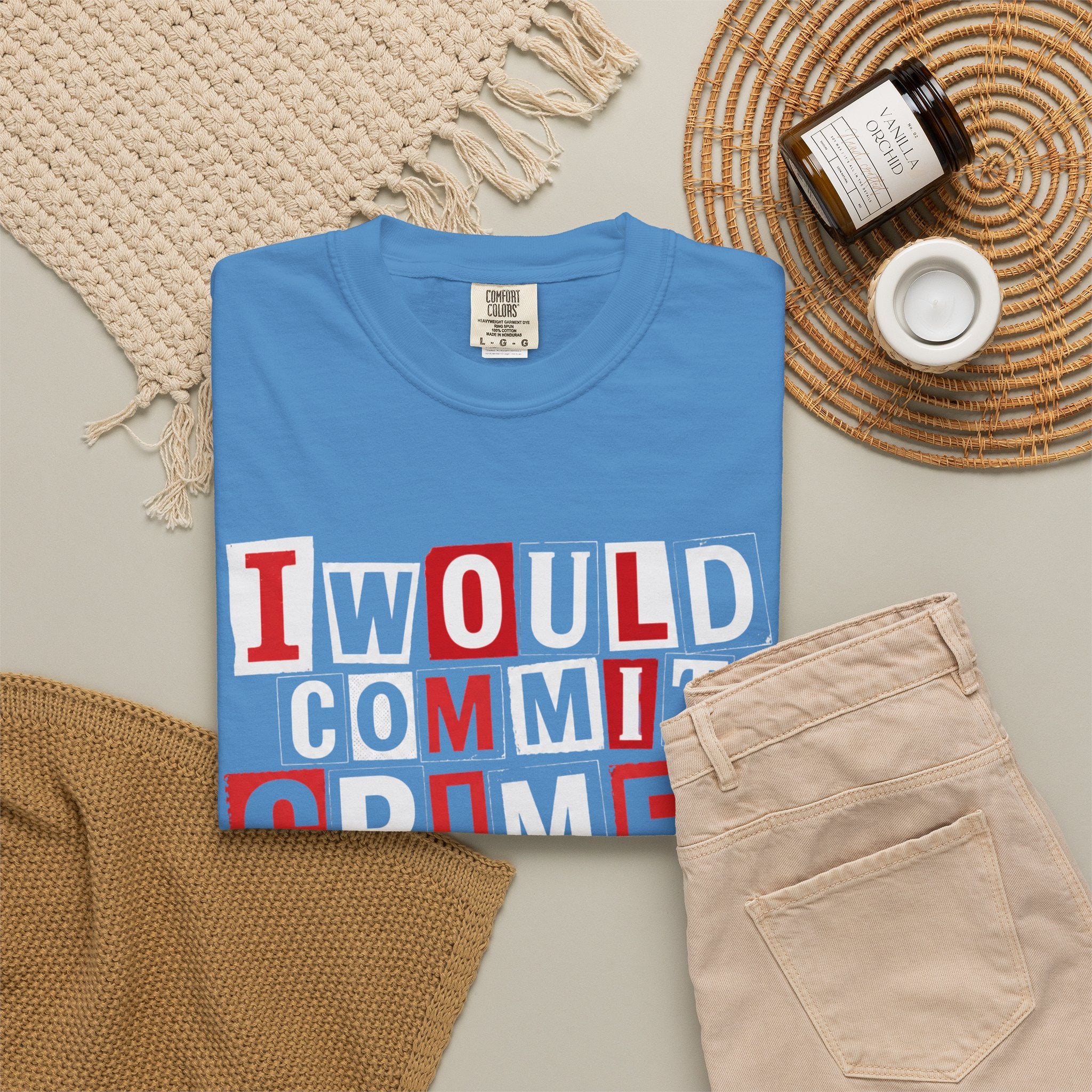T-Shirt — "I Would Commit Crimes For This Dog" Graphic Tee — Funny Dog Lover Gift