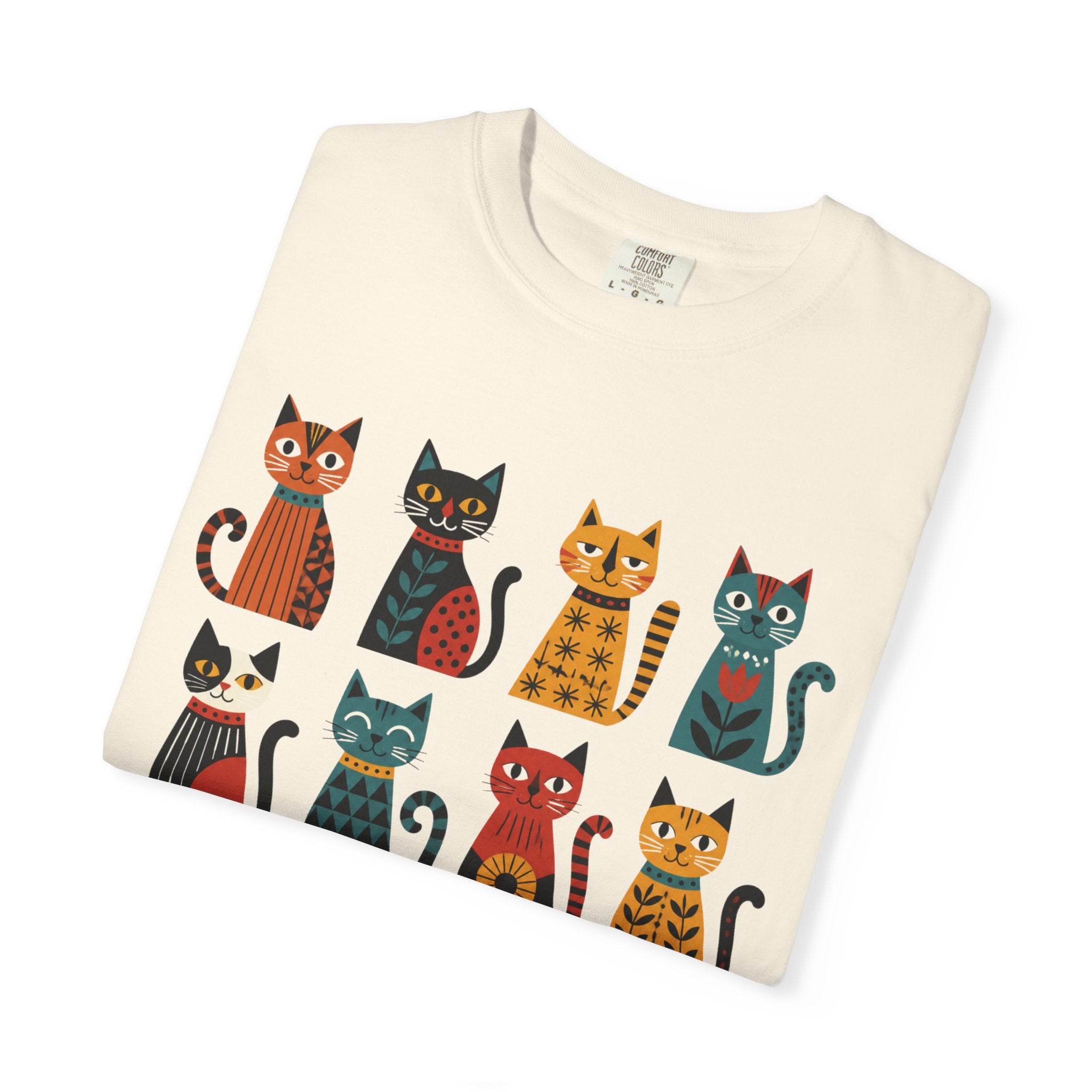 Nordic Folk Cats T-Shirt — 12 Scandinavian Patterned Cats