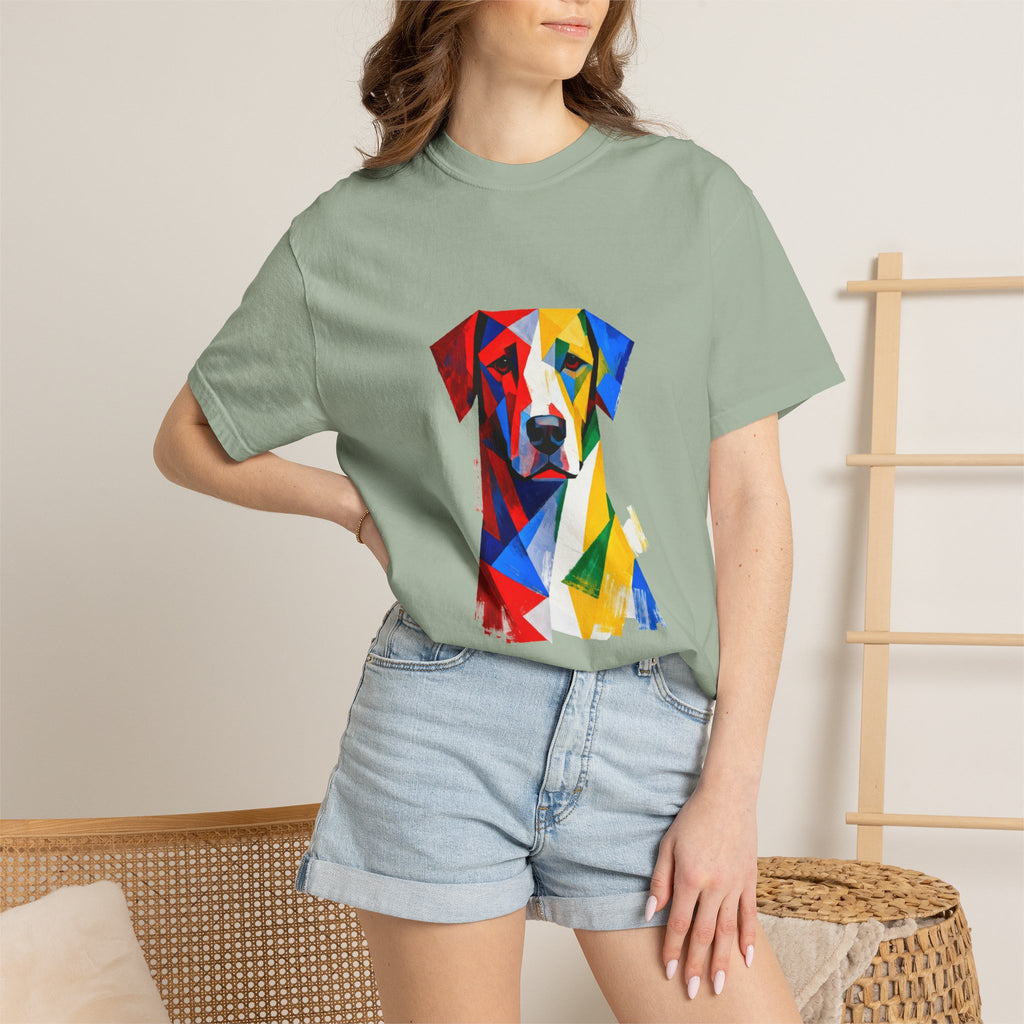Noble Hound Geometric Dog T-Shirt — Vibrant Low-Poly Pop Art
