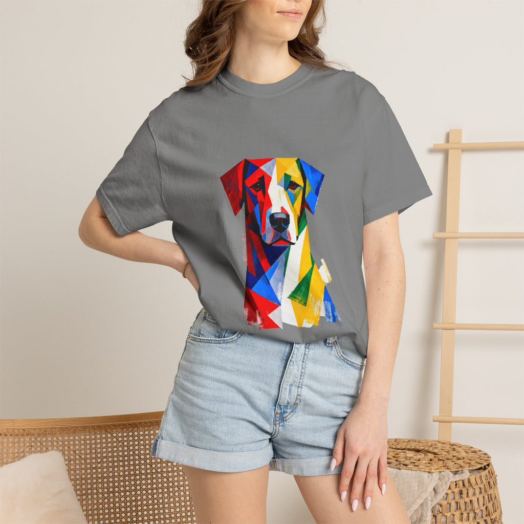 Noble Hound Geometric Dog T-Shirt — Vibrant Low-Poly Pop Art