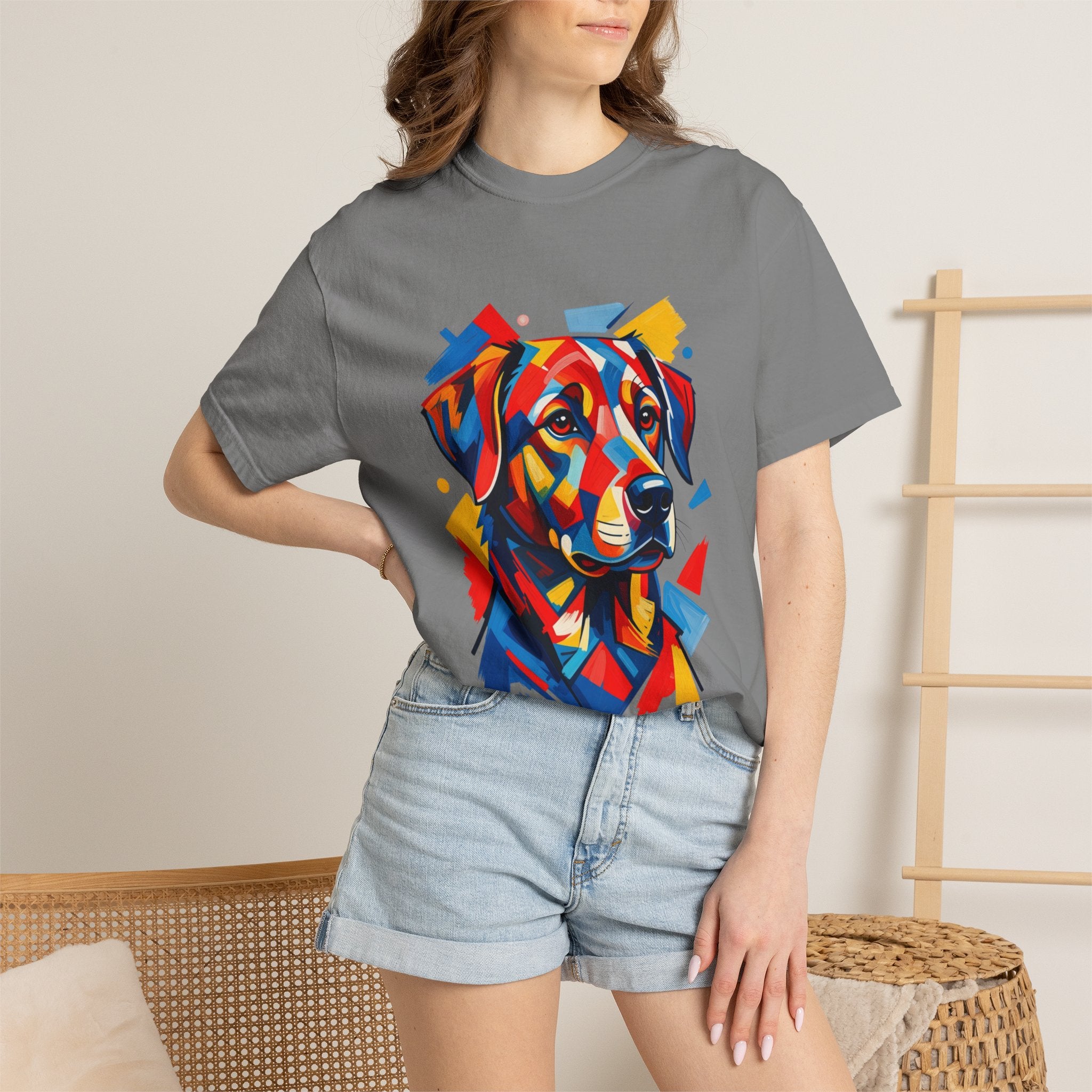 Labrador Pop-Art T-Shirt — Vibrant Multi-Color Dog Portrait