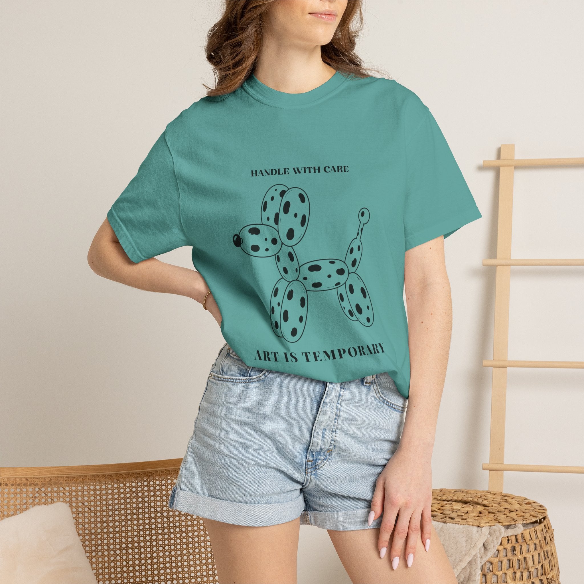 Art Is Temporary Balloon Dog T-Shirt — 'Handle With Care' Graphic Tee