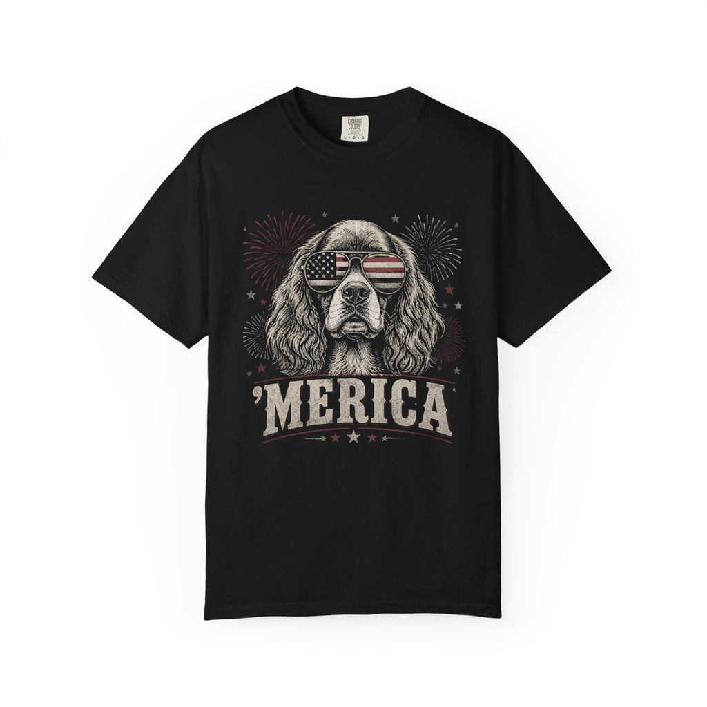 'MERICA Cocker Spaniel Aviator Sunglasses T-Shirt