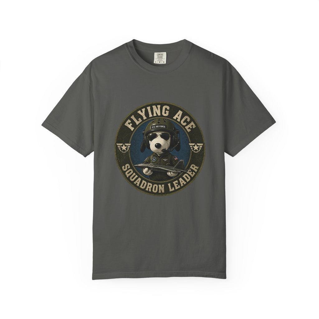 Flying Ace Squadron Leader T‑Shirt — Vintage Pilot Dog Graphic