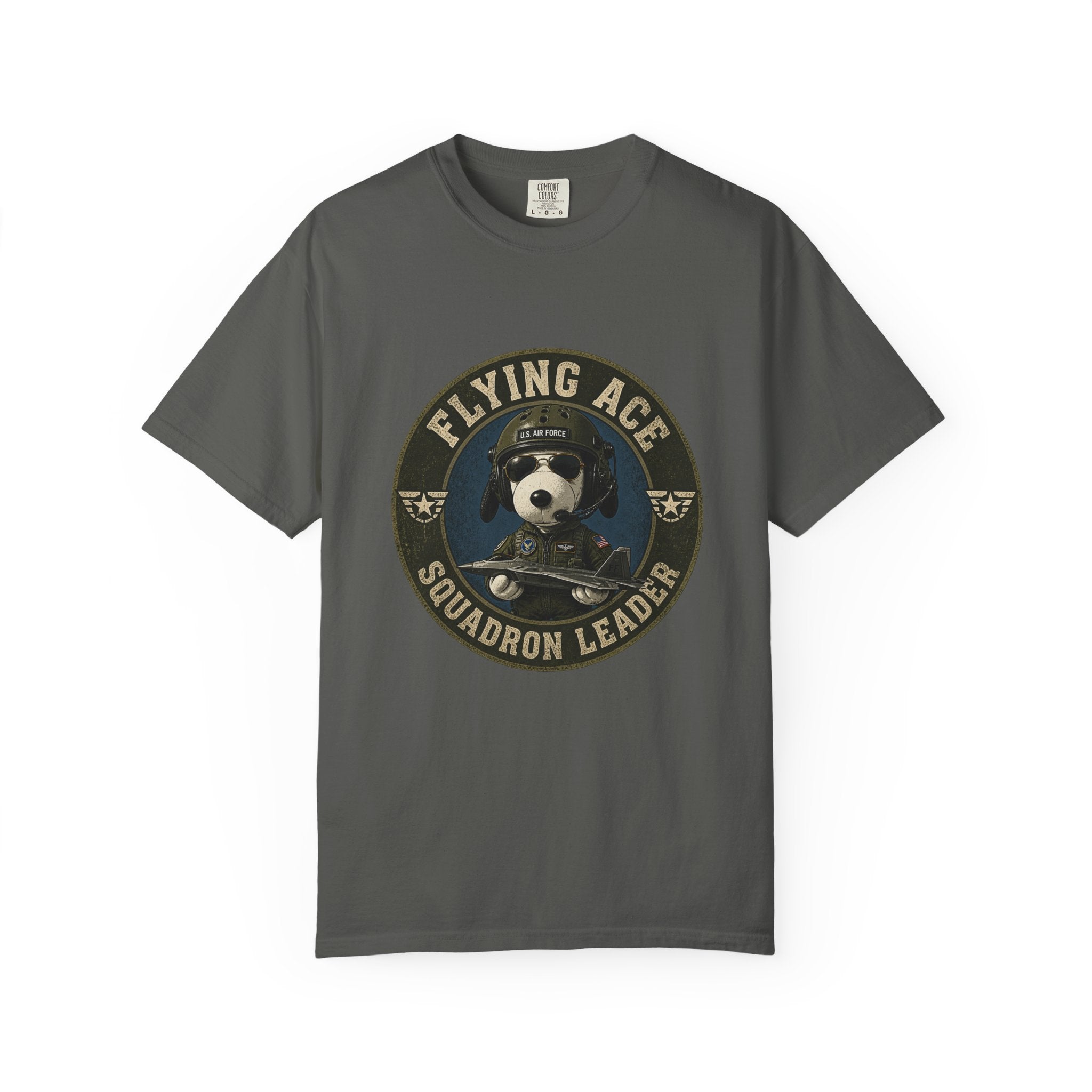Flying Ace Squadron Leader T‑Shirt — Vintage Pilot Dog Graphic