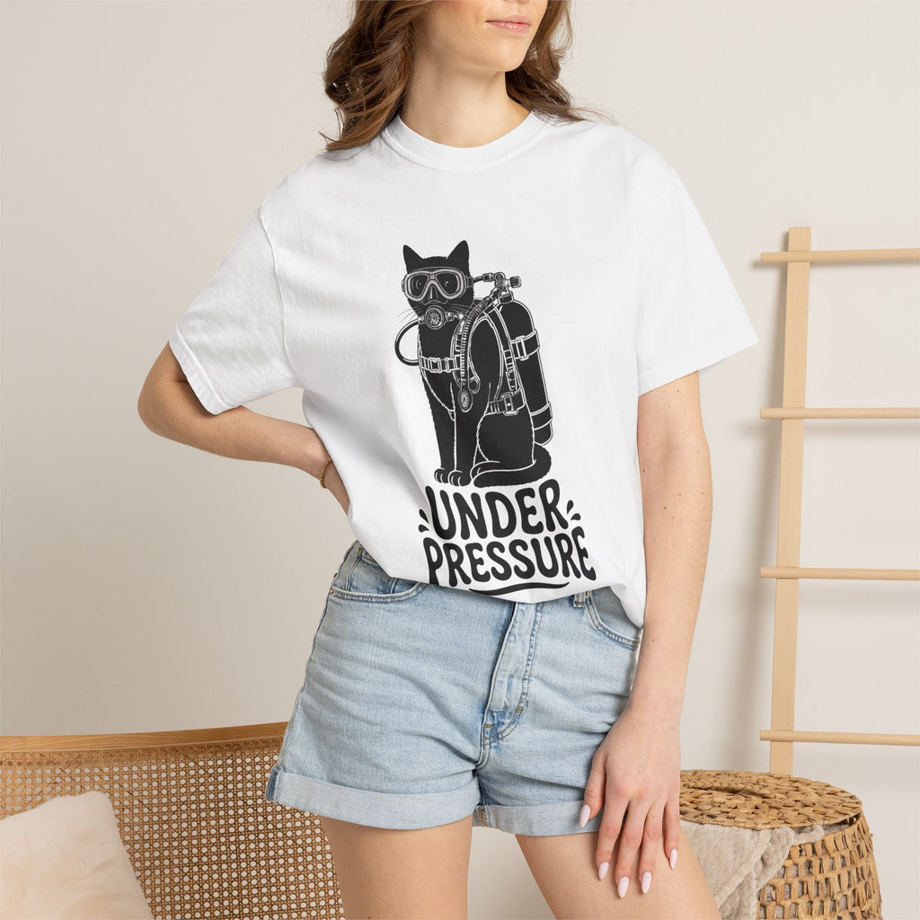 Sleepy Grumpy Cat Tee — Minimal Silhouette Lounging Cat T-Shirt