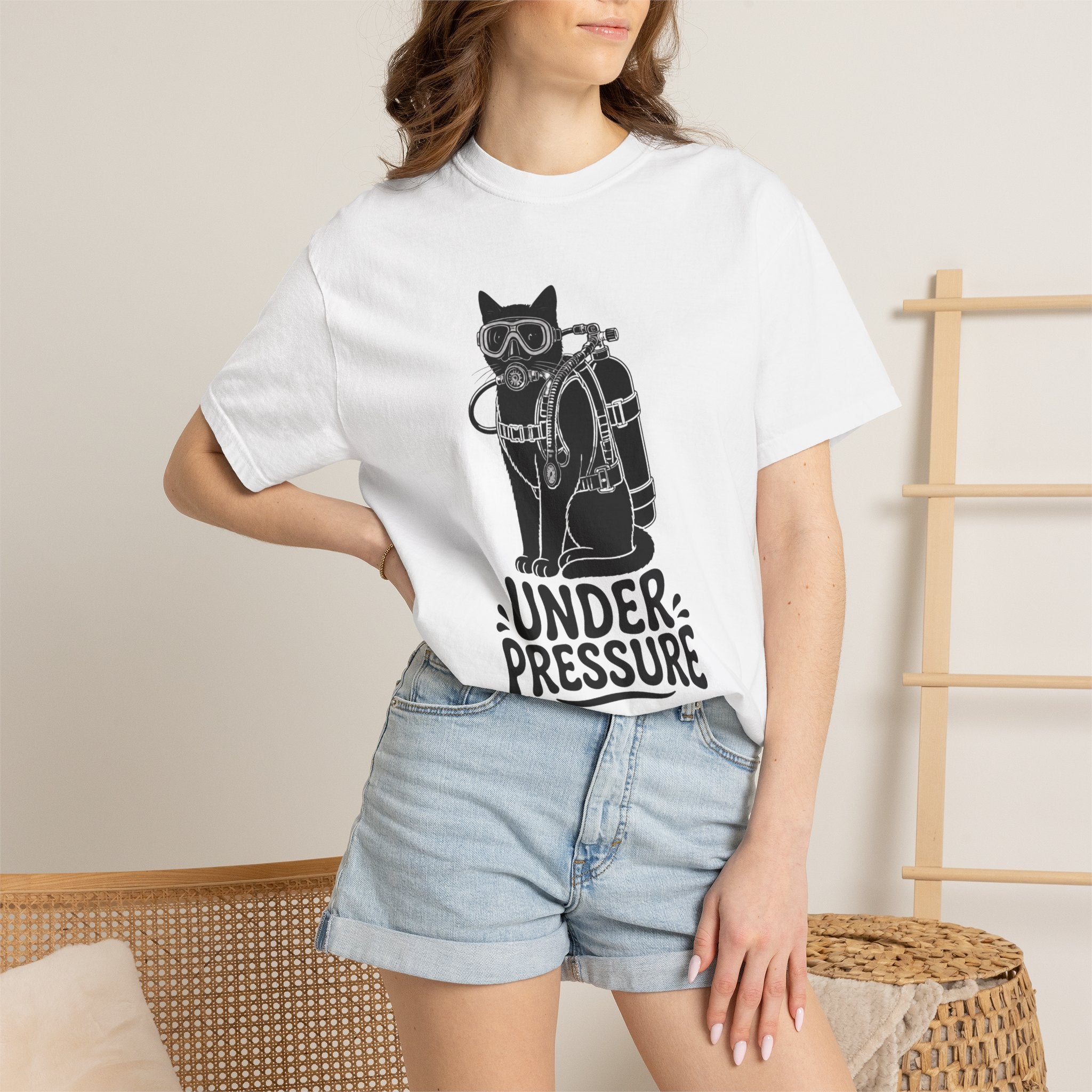 Sleepy Grumpy Cat Tee — Minimal Silhouette Lounging Cat T-Shirt