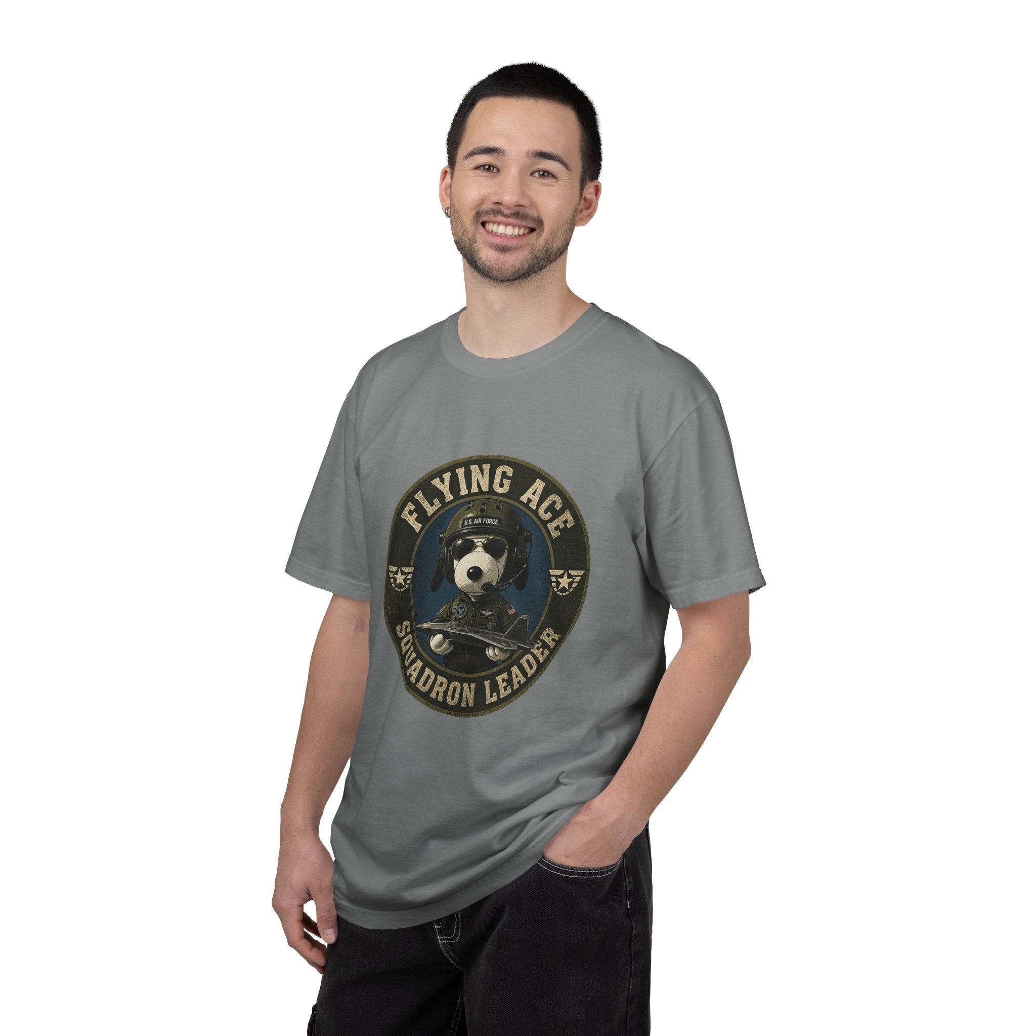 Flying Ace Squadron Leader T‑Shirt — Vintage Pilot Dog Graphic