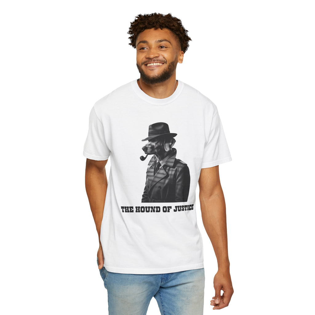 The Hound of Justice T-Shirt — Noir Detective Graphic Tee