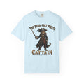 The Purr-fect Pirate Cattain T-Shirt — Tabby Cat Ship Captain Graphic