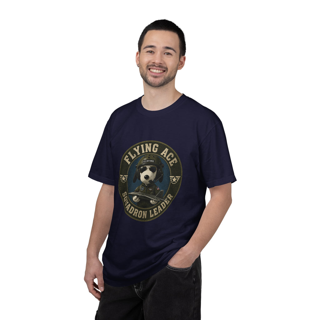 Flying Ace Squadron Leader T‑Shirt — Vintage Pilot Dog Graphic