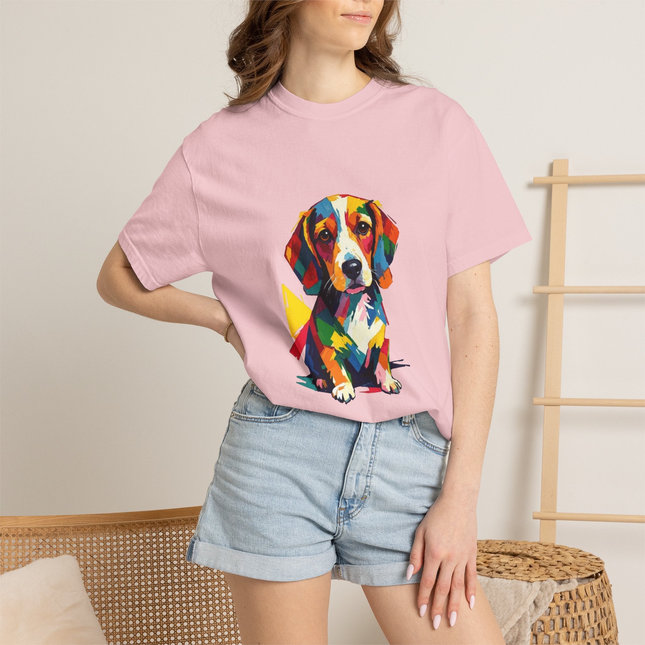 Beagle Pop Art T-Shirt — Colorful Mosaic Hound Puppy Graphic