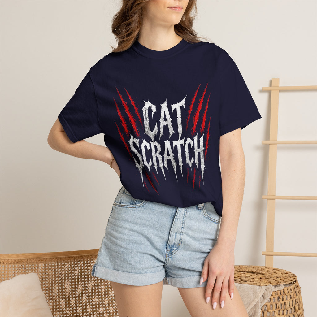 Cat Scratch Deathcore T-Shirt — Bloody Claw Mark Metal Tee