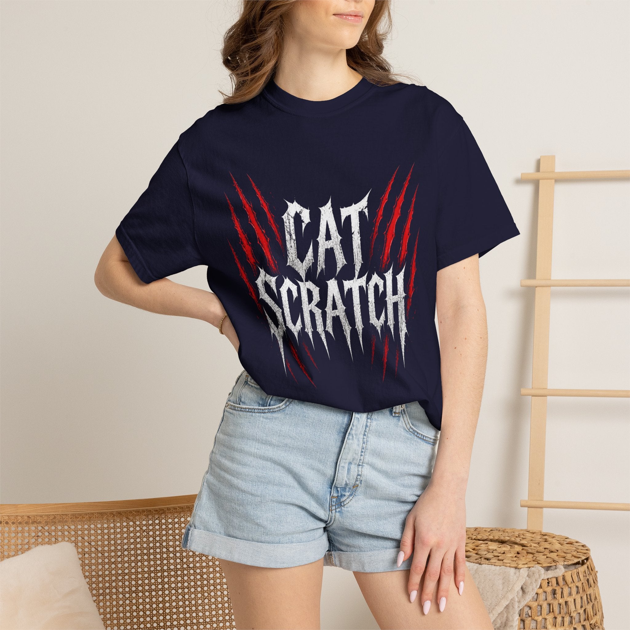 Cat Scratch Deathcore T-Shirt — Bloody Claw Mark Metal Tee