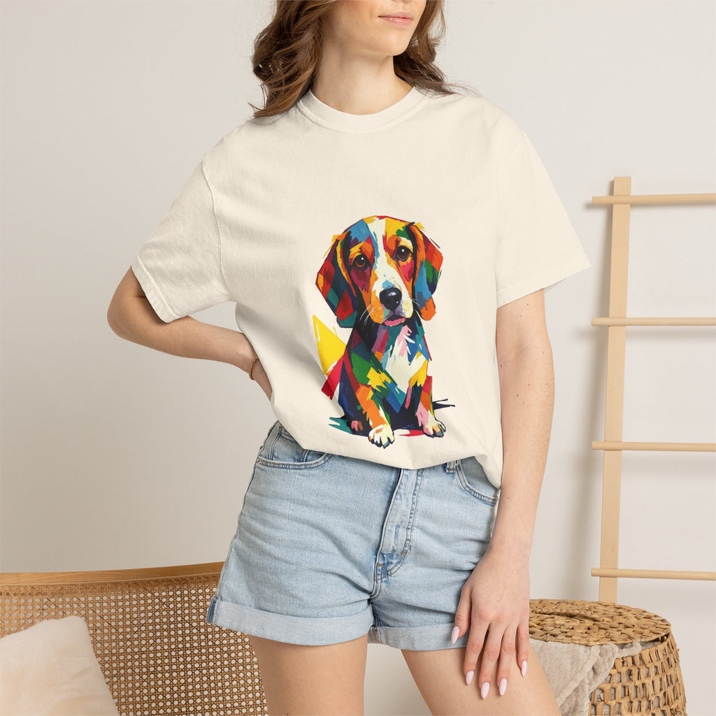 Beagle Pop Art T-Shirt — Colorful Mosaic Hound Puppy Graphic