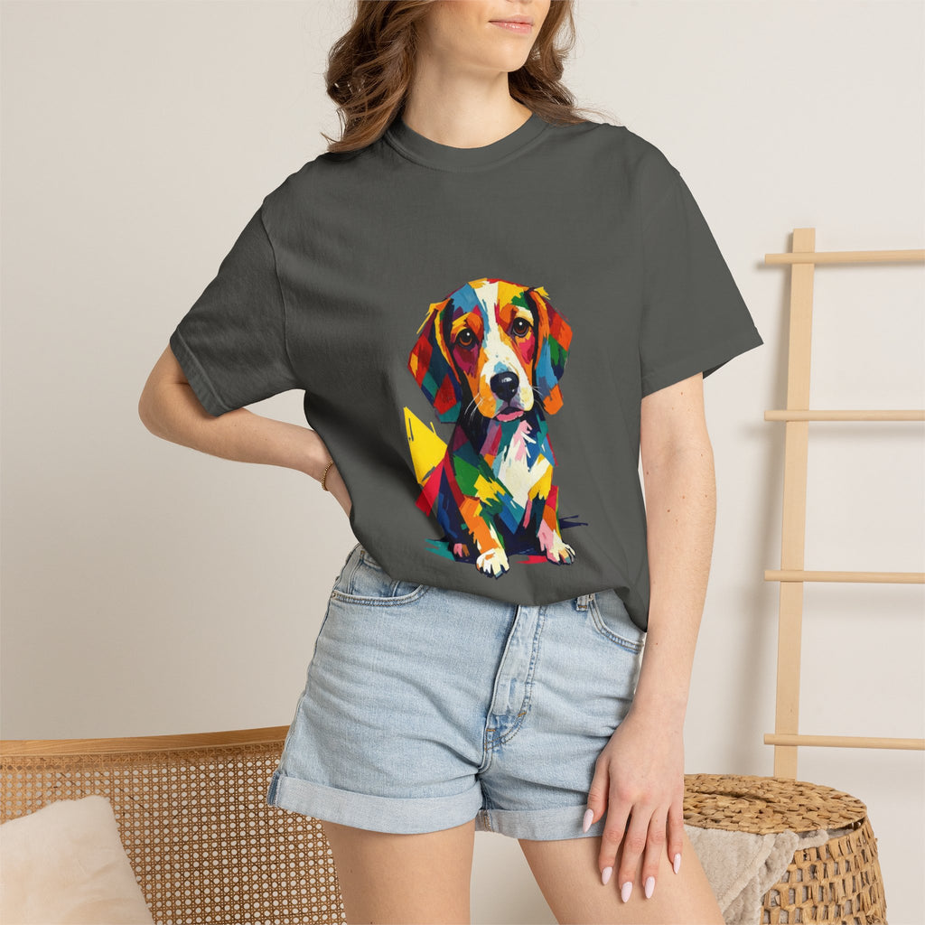 Beagle Pop Art T-Shirt — Colorful Mosaic Hound Puppy Graphic