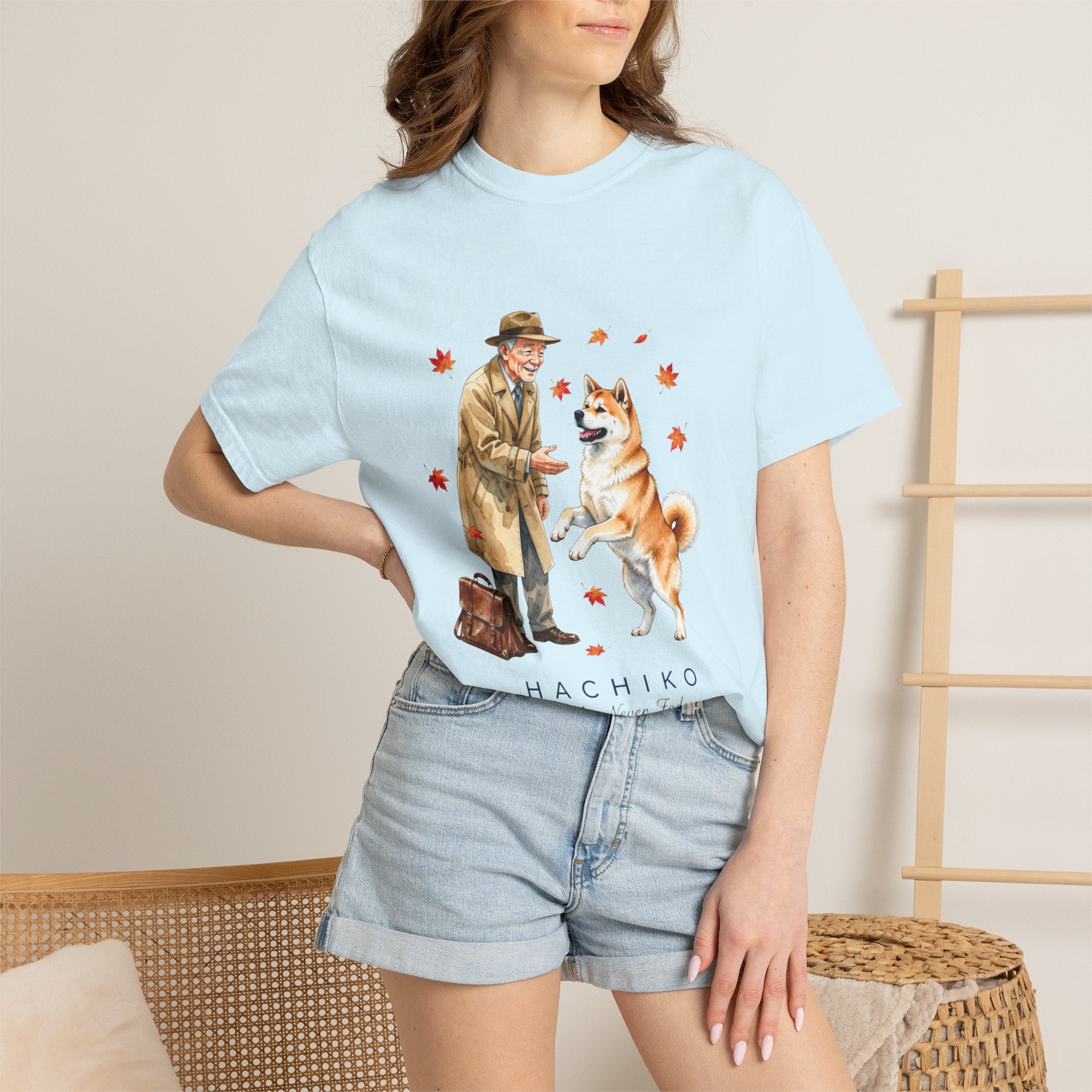 Hachiko Loyalty Tee — Heartwarming Dog & Old Man Illustration T-Shirt