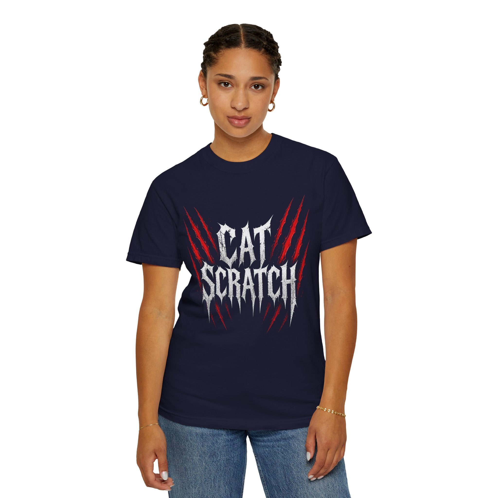 Cat Scratch Deathcore T-Shirt — Bloody Claw Mark Metal Tee