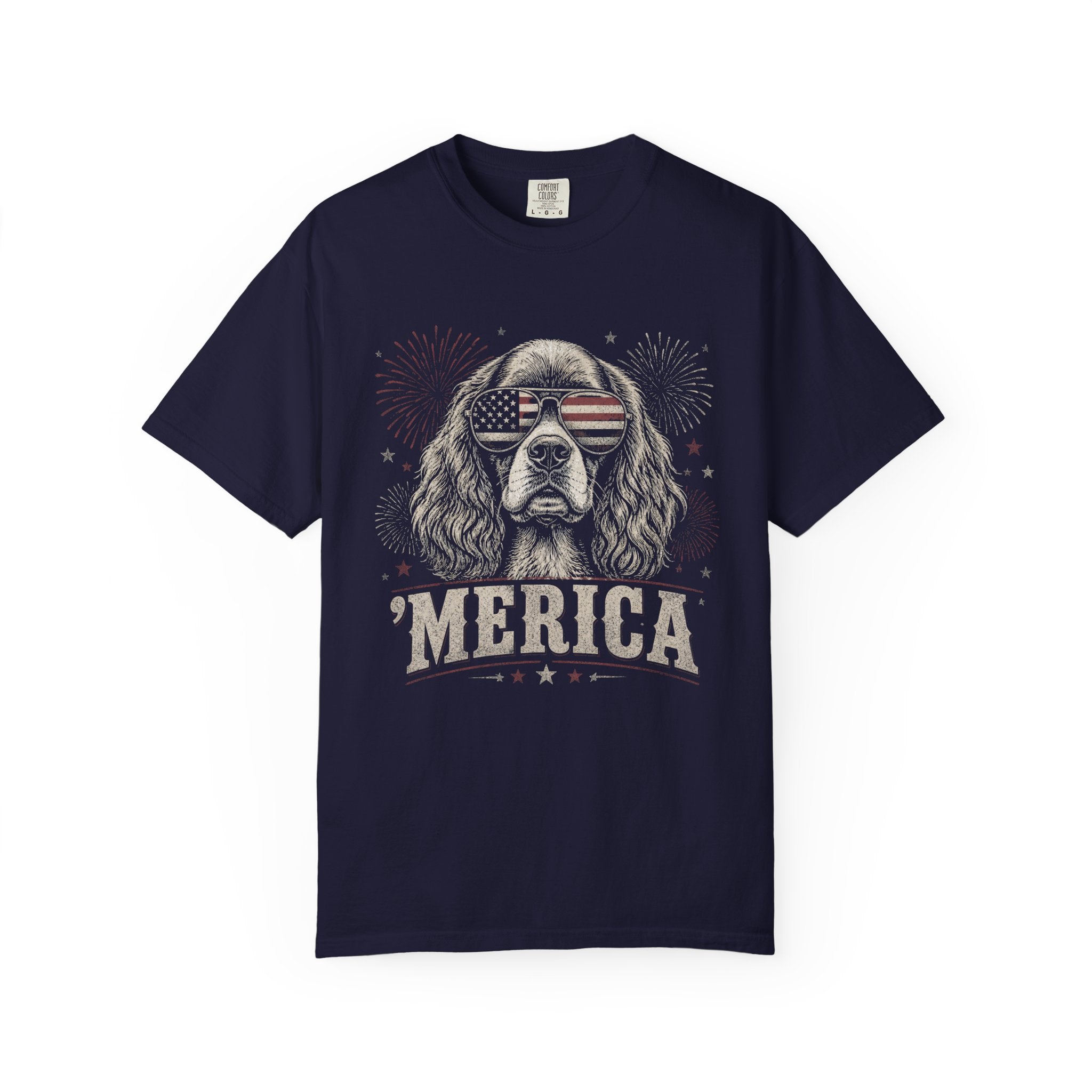 'MERICA Cocker Spaniel Aviator Sunglasses T-Shirt