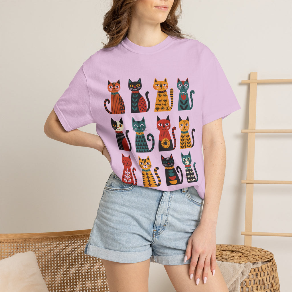 Nordic Folk Cats T-Shirt — 12 Scandinavian Patterned Cats
