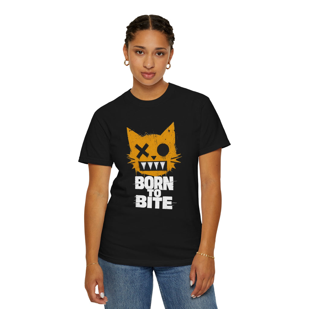 Born to Bite Cat T-Shirt — Graphic Halloween Horror Tee