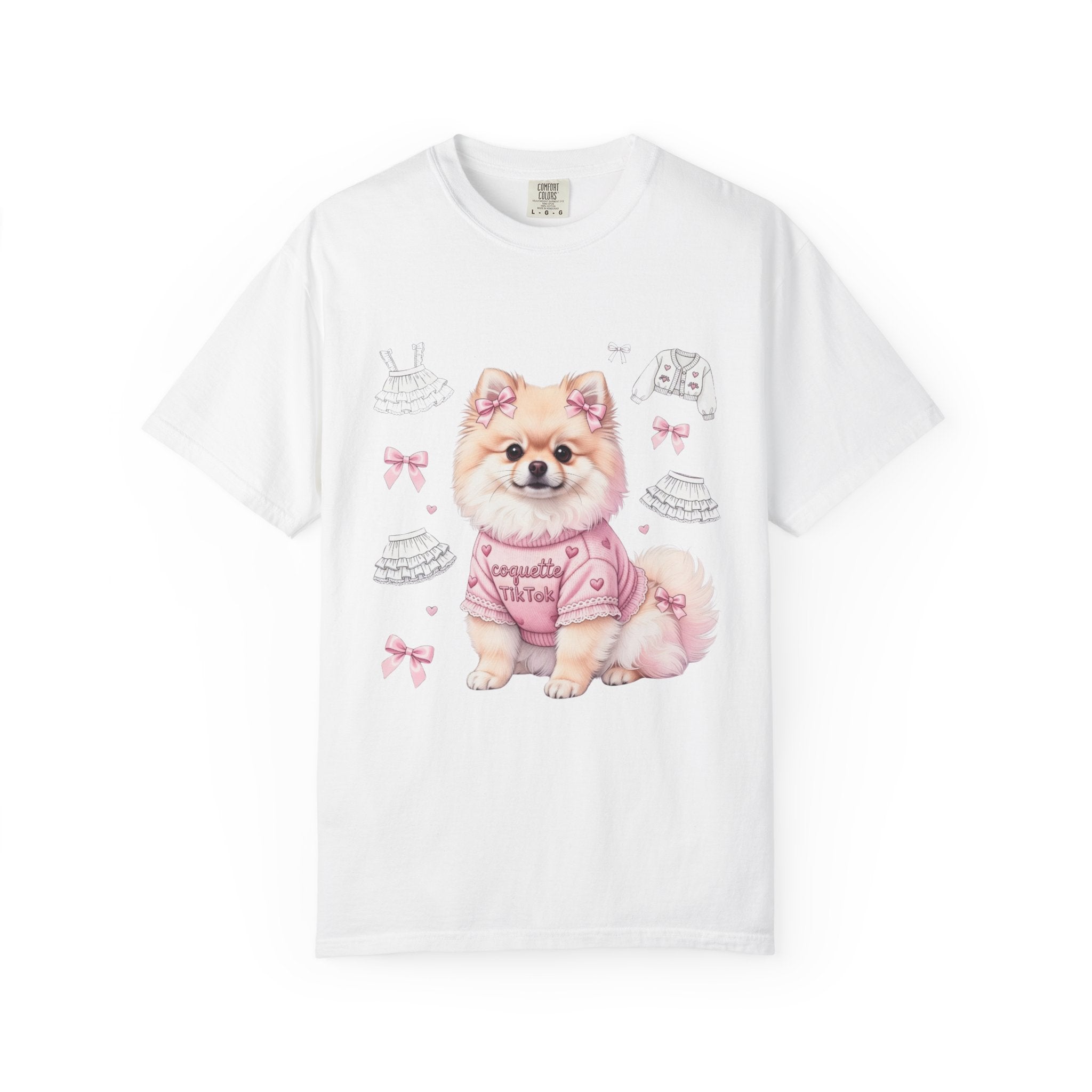 Pomeranian Coquette T-Shirt — 'coquette TikTok' Pastel Anime Dog Tee