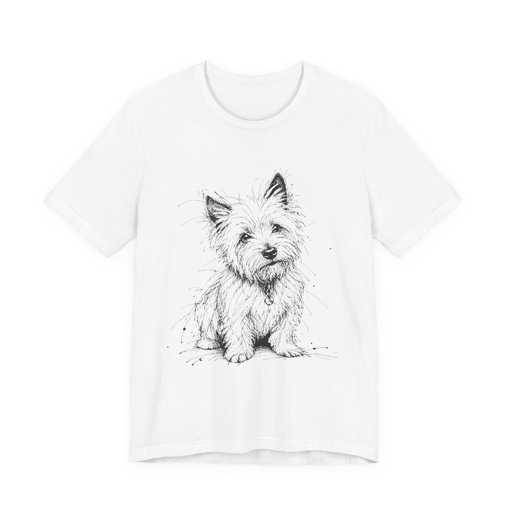 Westie Sketch T‑Shirt – Hand-Drawn West Highland White Terrier Tee
