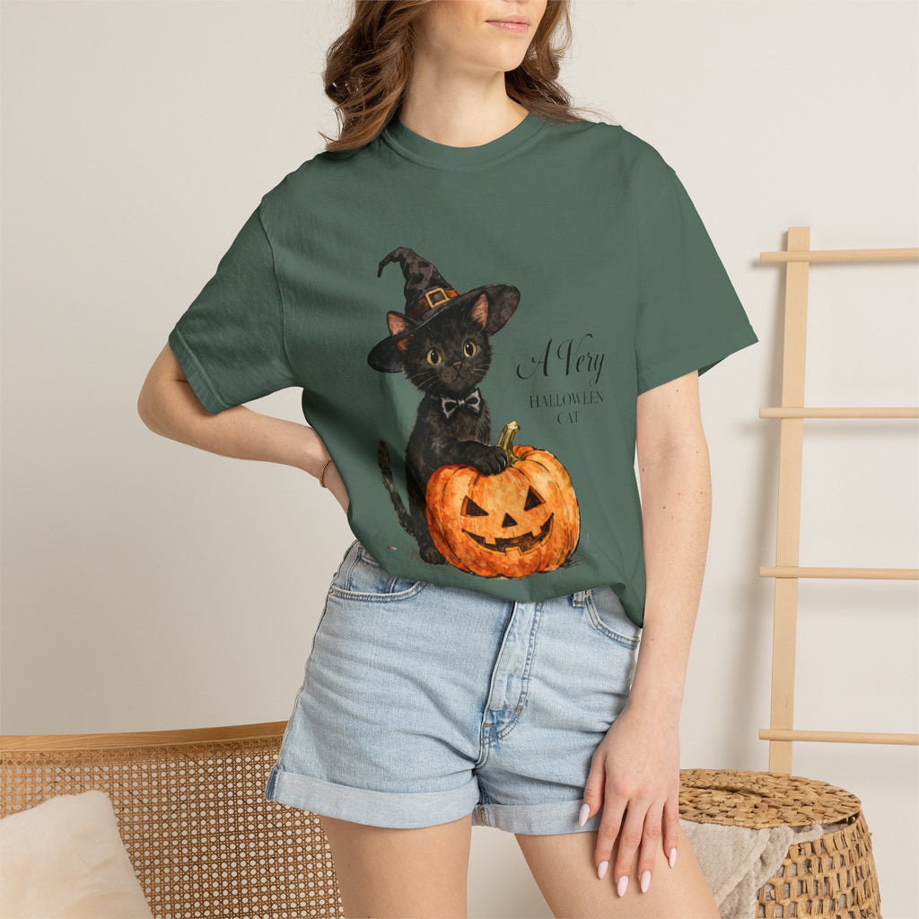 Halloween Cat T‑Shirt — 'A Very HALLOWEEN CAT' Watercolor Kitten Tee