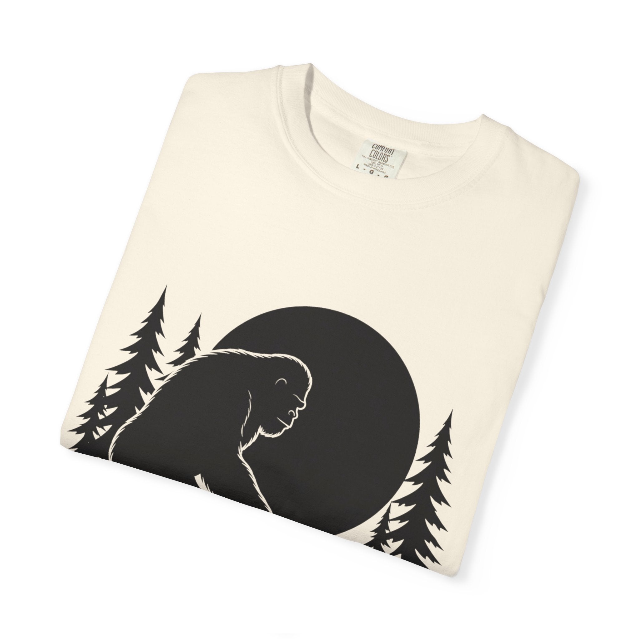 Bigfoot Boop T-Shirt — Minimal Sasquatch & Cat Silhouette Tee