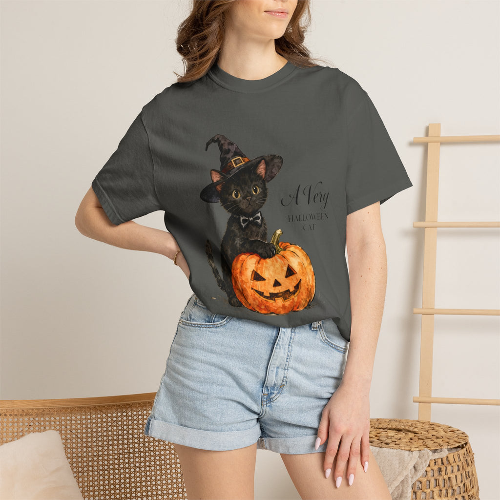 Halloween Cat T‑Shirt — 'A Very HALLOWEEN CAT' Watercolor Kitten Tee