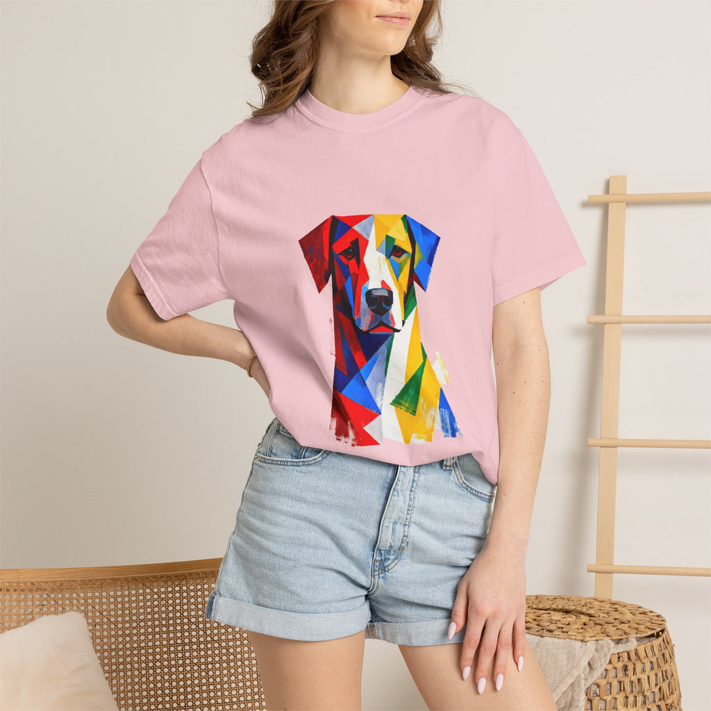 Noble Hound Geometric Dog T-Shirt — Vibrant Low-Poly Pop Art
