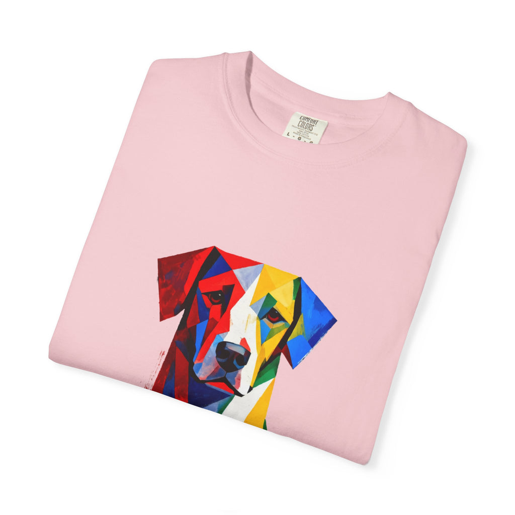 Noble Hound Geometric Dog T-Shirt — Vibrant Low-Poly Pop Art