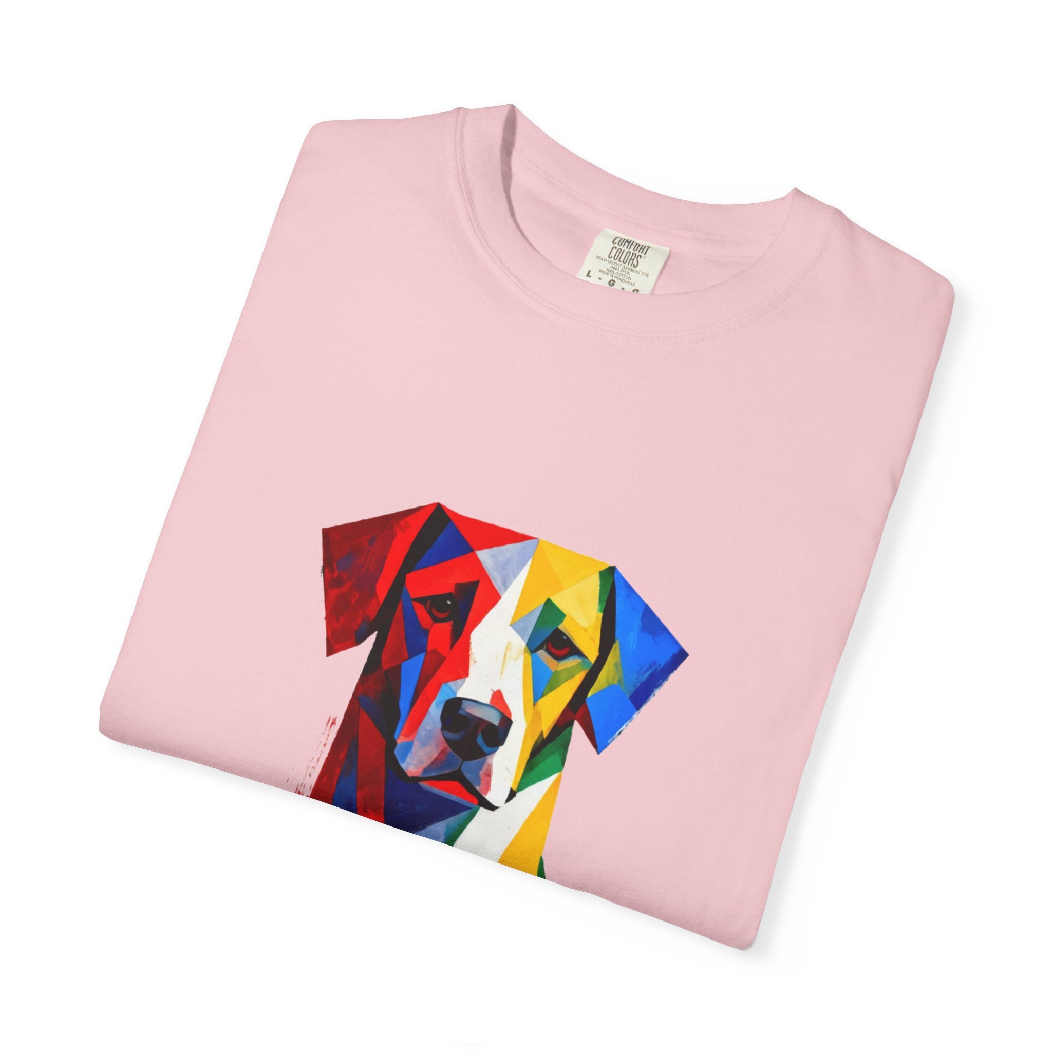 Noble Hound Geometric Dog T-Shirt — Vibrant Low-Poly Pop Art