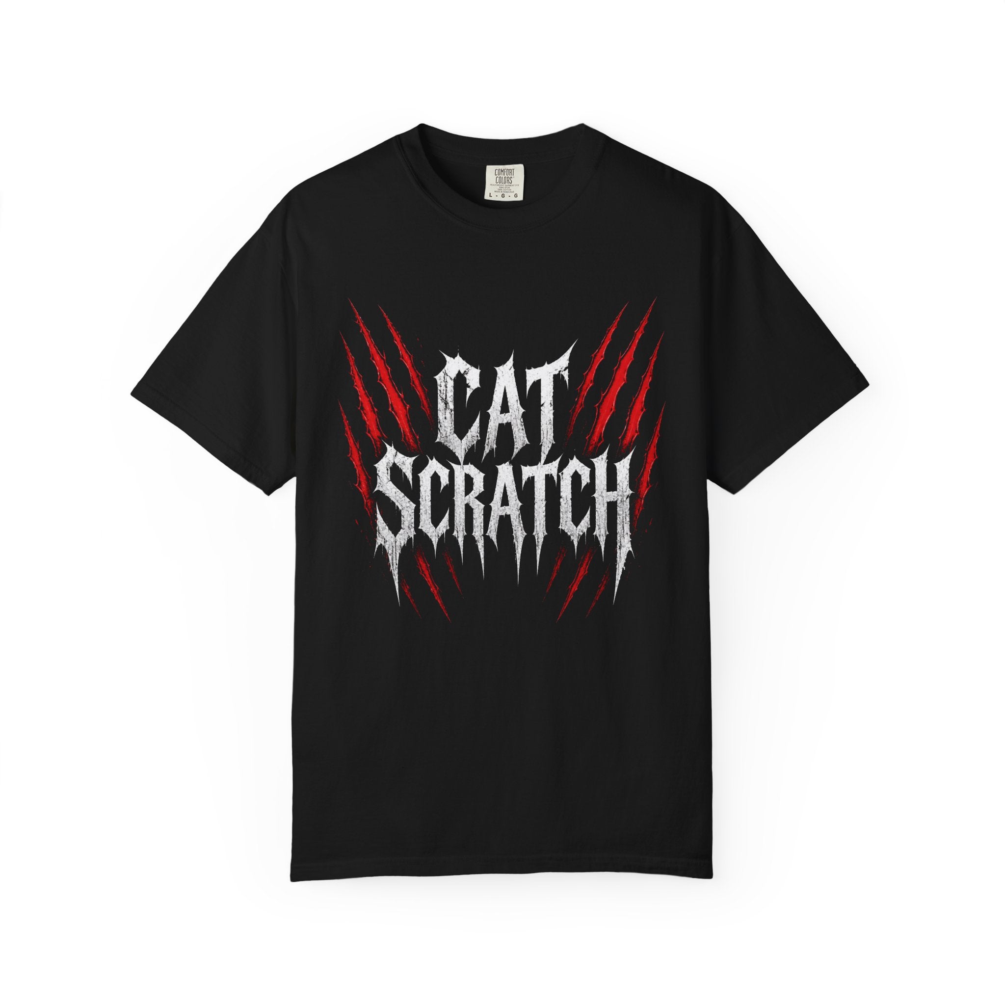 Cat Scratch Deathcore T-Shirt — Bloody Claw Mark Metal Tee