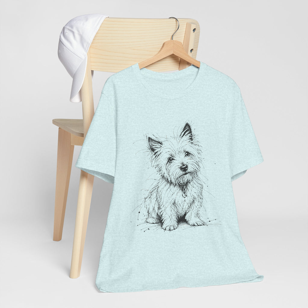 Westie Sketch T‑Shirt – Hand-Drawn West Highland White Terrier Tee