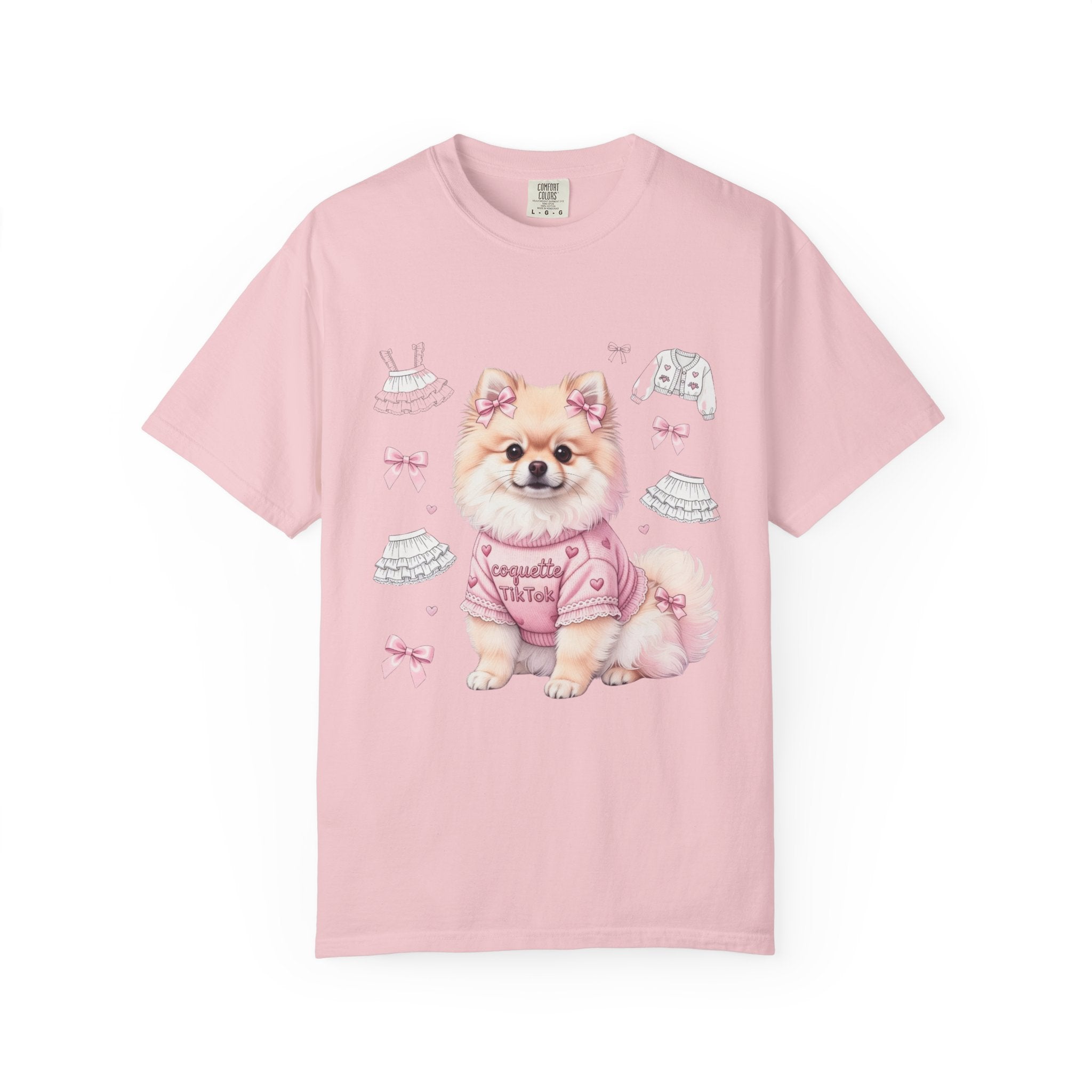 Pomeranian Coquette T-Shirt — 'coquette TikTok' Pastel Anime Dog Tee