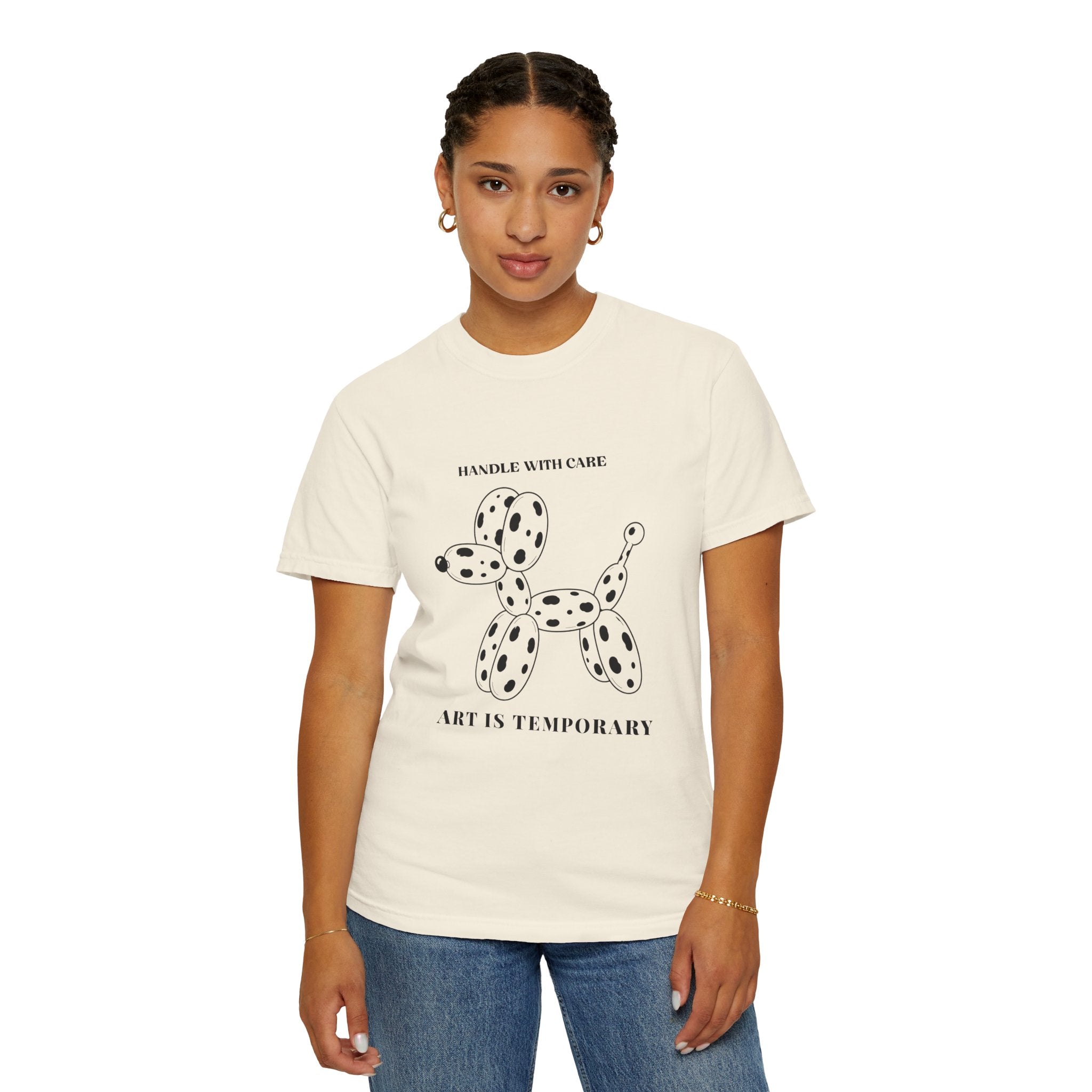Art Is Temporary Balloon Dog T-Shirt — 'Handle With Care' Graphic Tee