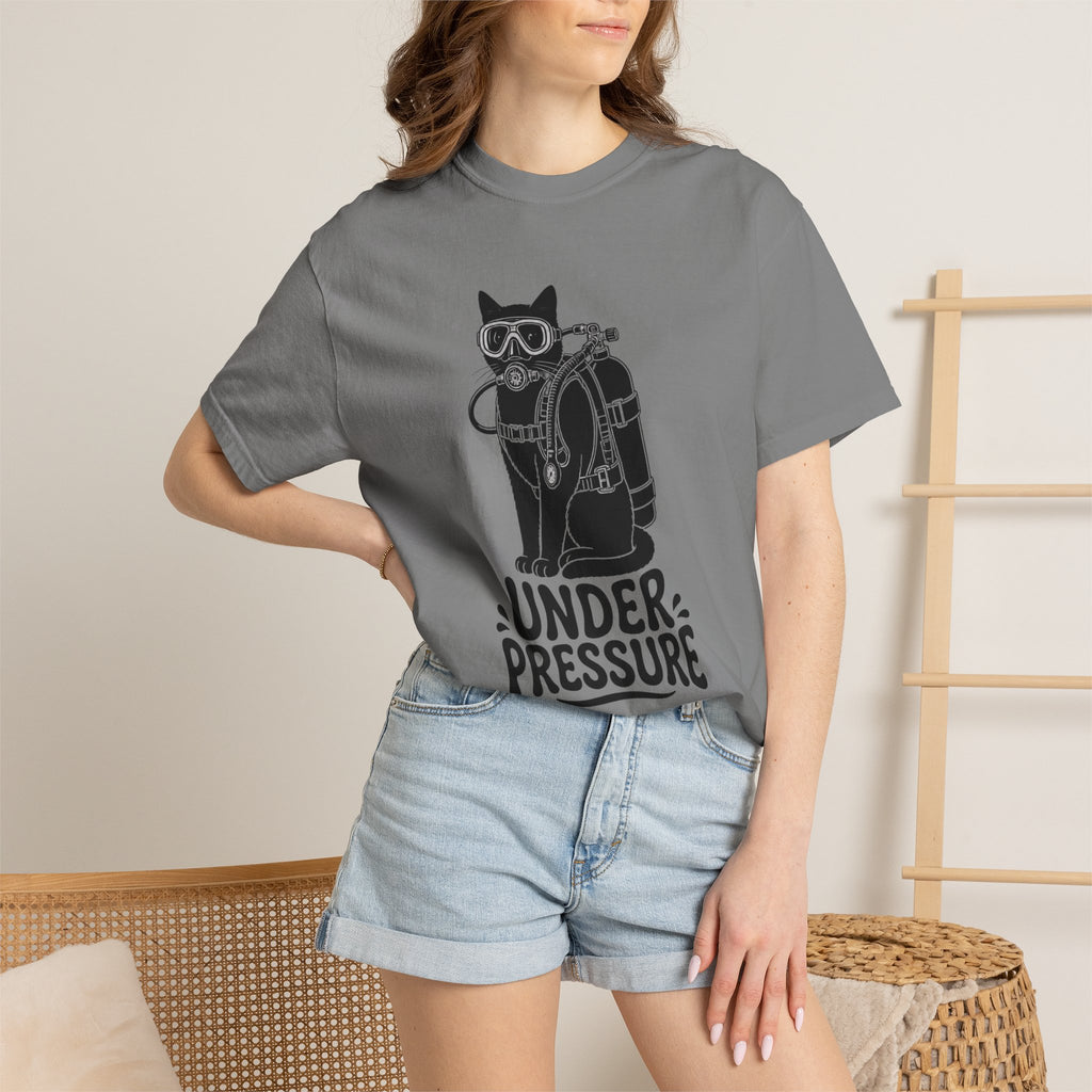 Sleepy Grumpy Cat Tee — Minimal Silhouette Lounging Cat T-Shirt