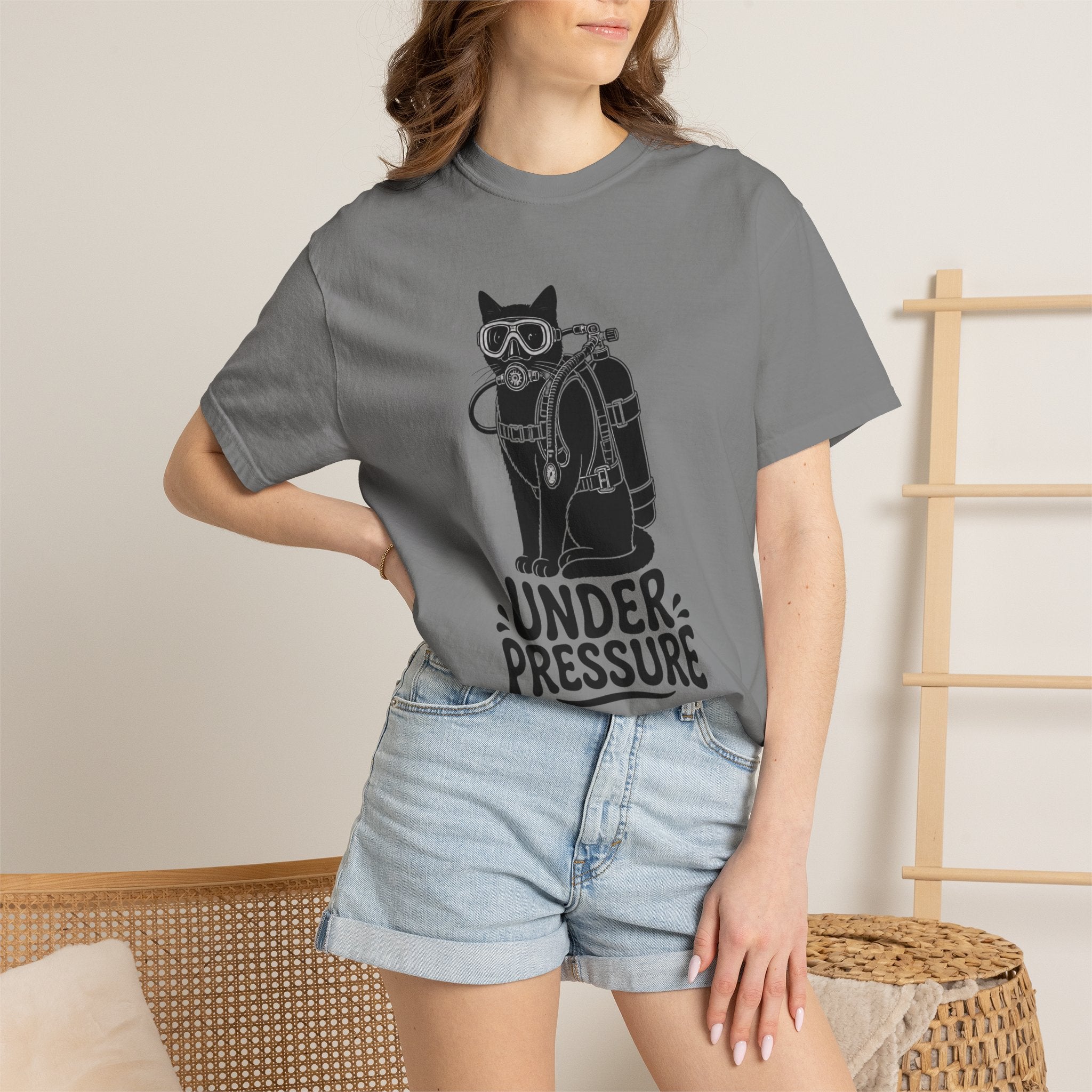 Sleepy Grumpy Cat Tee — Minimal Silhouette Lounging Cat T-Shirt