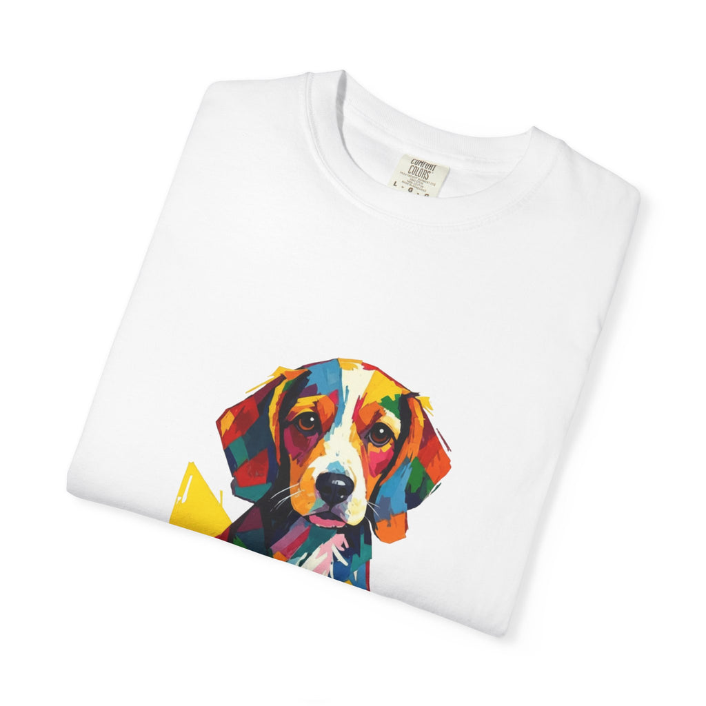 Beagle Pop Art T-Shirt — Colorful Mosaic Hound Puppy Graphic