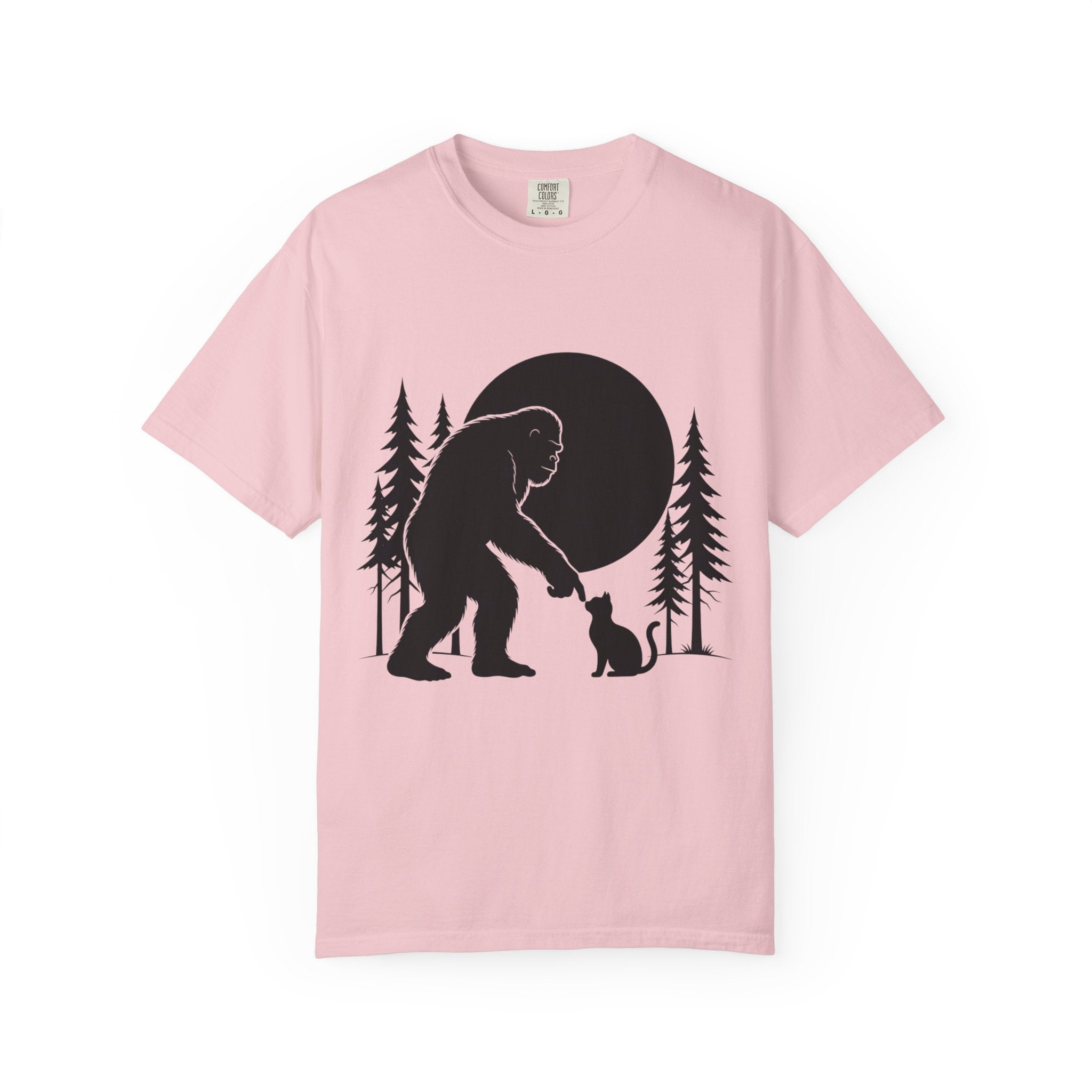 Bigfoot Boop T-Shirt — Minimal Sasquatch & Cat Silhouette Tee