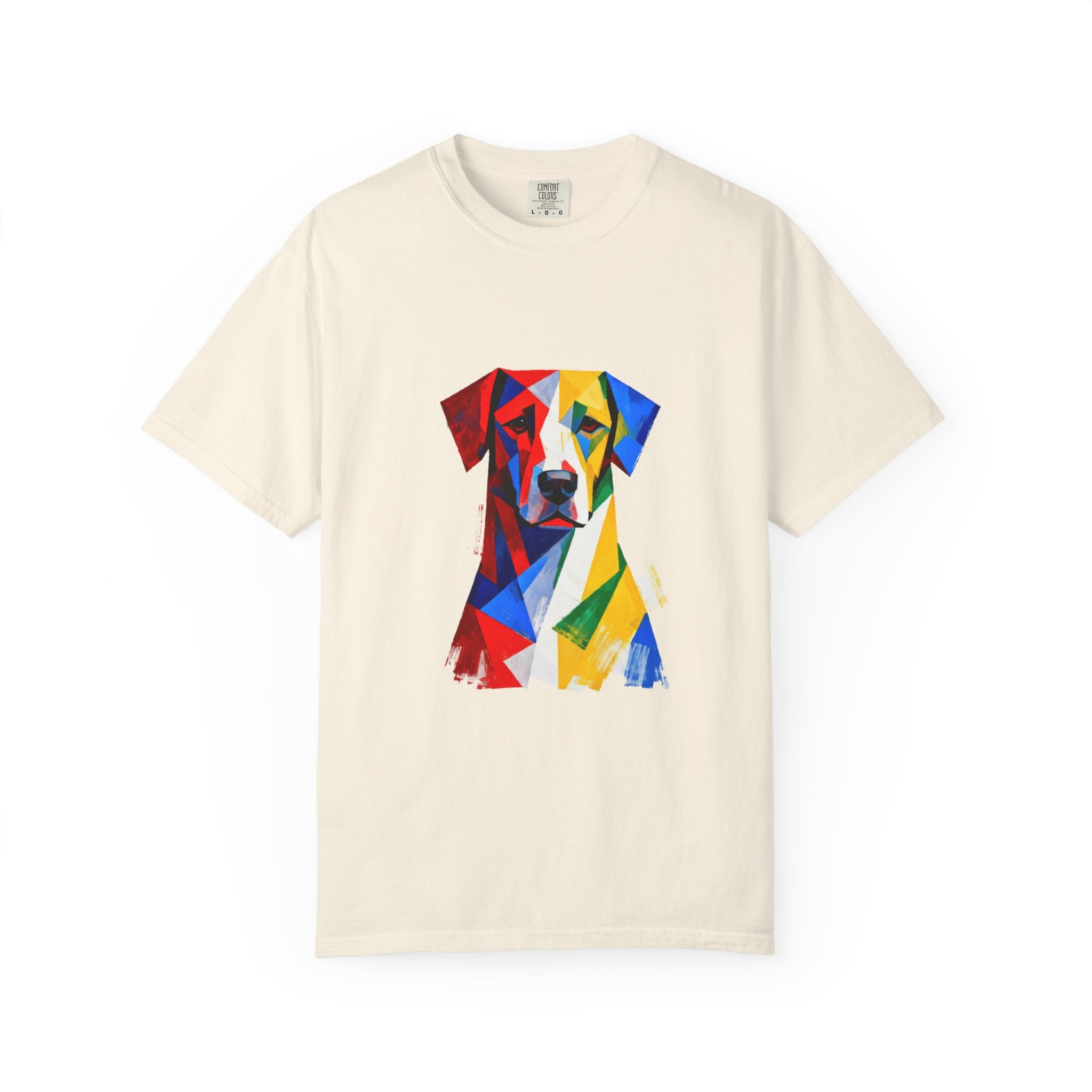 Noble Hound Geometric Dog T-Shirt — Vibrant Low-Poly Pop Art