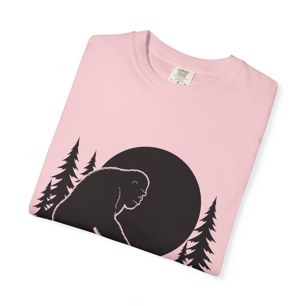 Bigfoot Boop T-Shirt — Minimal Sasquatch & Cat Silhouette Tee