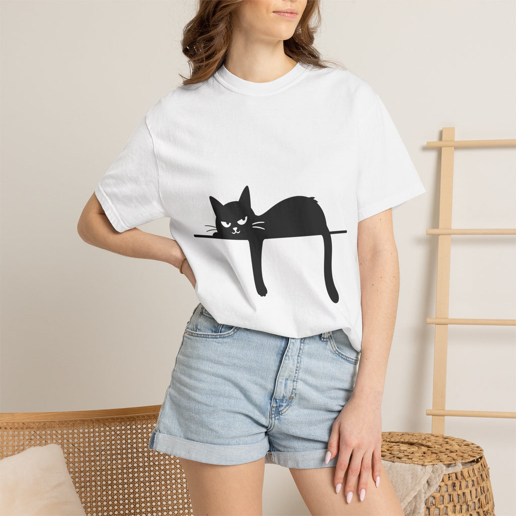 Grumpy Black Cat Silhouette T-Shirt