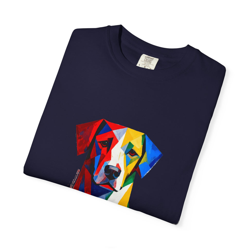 Noble Hound Geometric Dog T-Shirt — Vibrant Low-Poly Pop Art